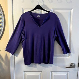 Jones New York, lilac/purple 3/4 sleeved top